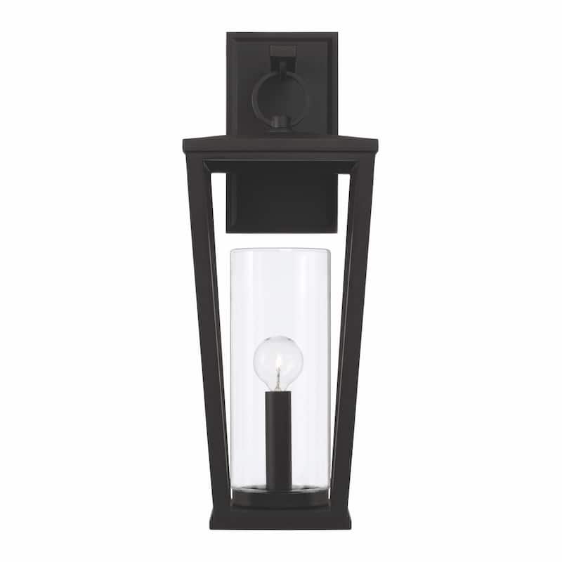 Elliot Black Outdoor Wall Lantern w/ Clear Glass