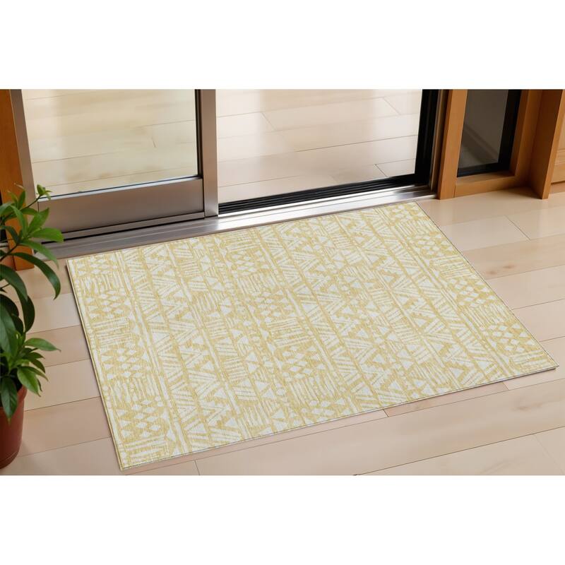 HomeRoots Southwestern Transitional Rectangle Outdoor Rug - 3' x 5'