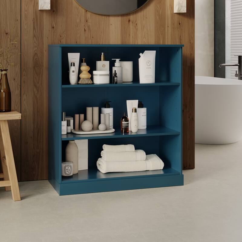 Palace Imports 100% Solid Wood 32" Bathroom Cabinet with Adjustable Shelves - Teal Blue