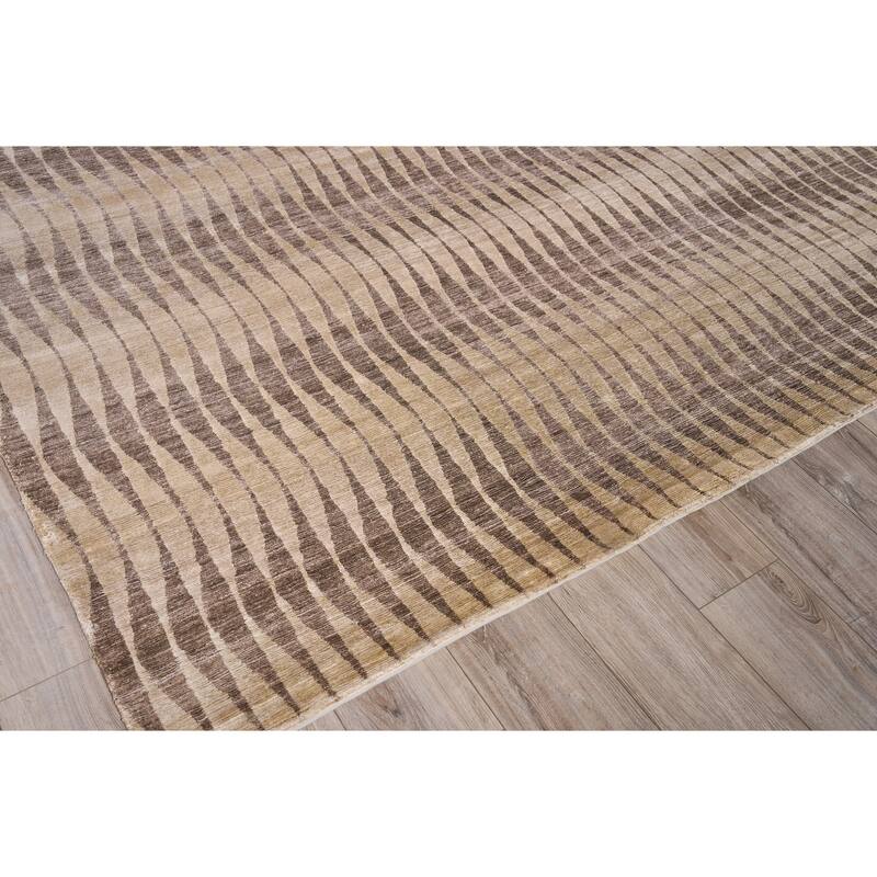 EXQUISITE RUGS ONE-OF-A-KIND Tibetan Weave Hand Knotted Beige Rug - 10'x14'