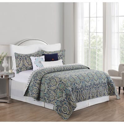 Ada Navy Damask Quilt Mini Set