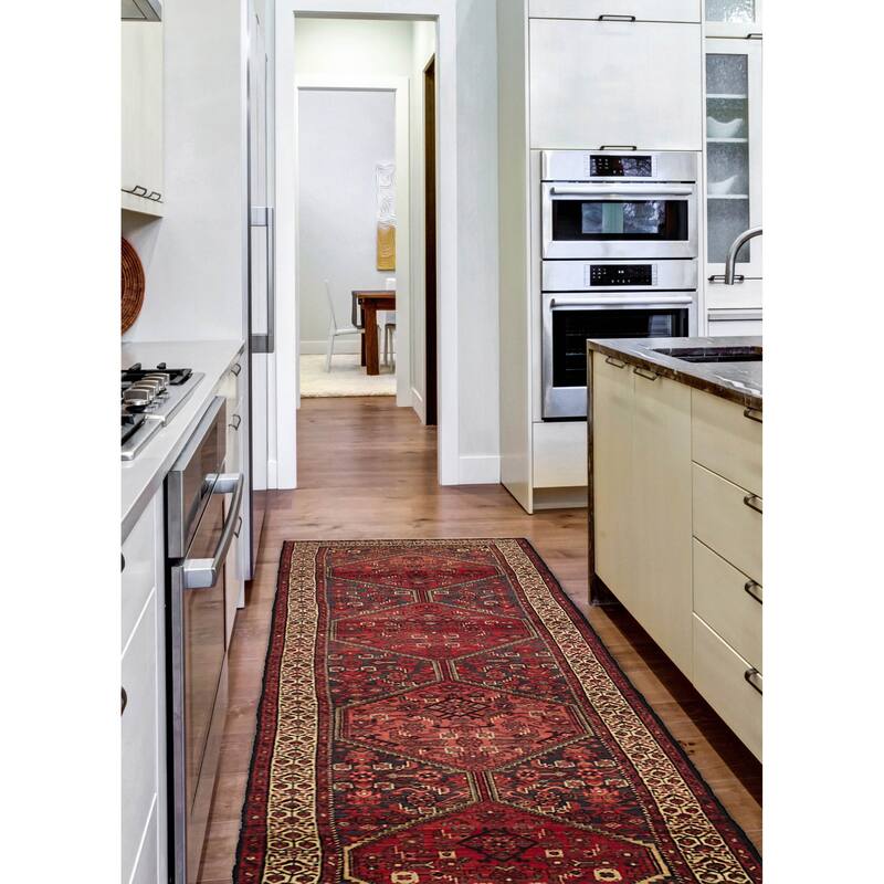 ECARPETGALLERY Hand-knotted Andelz Red Wool Rug - 3'9 x 13'0