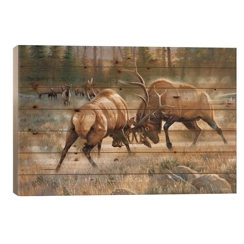 The Battle Print On Wood by Cynthie Fisher - Multi-Color - 26x40x1.5