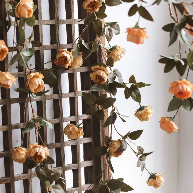 RusticReach Artificial Small Peony Flower Vine 65" Long