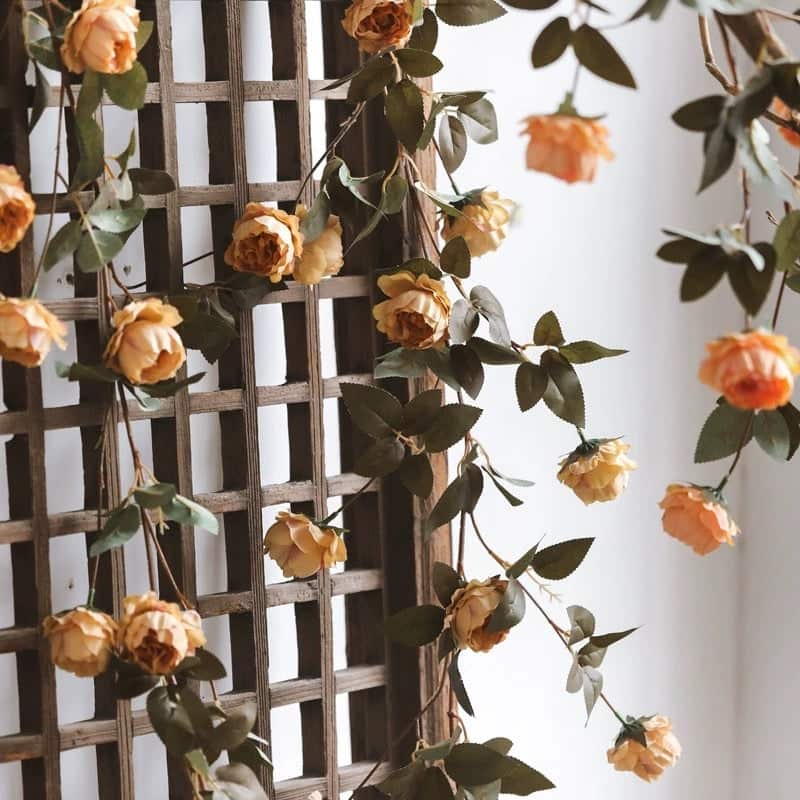RusticReach Artificial Small Peony Flower Vine 65" Long