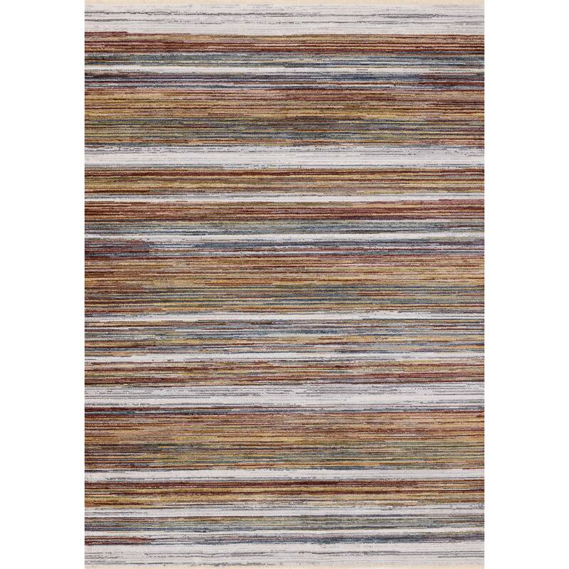 HomeRoots Striped Modern Rectangle Area Rug - 5' X 8'