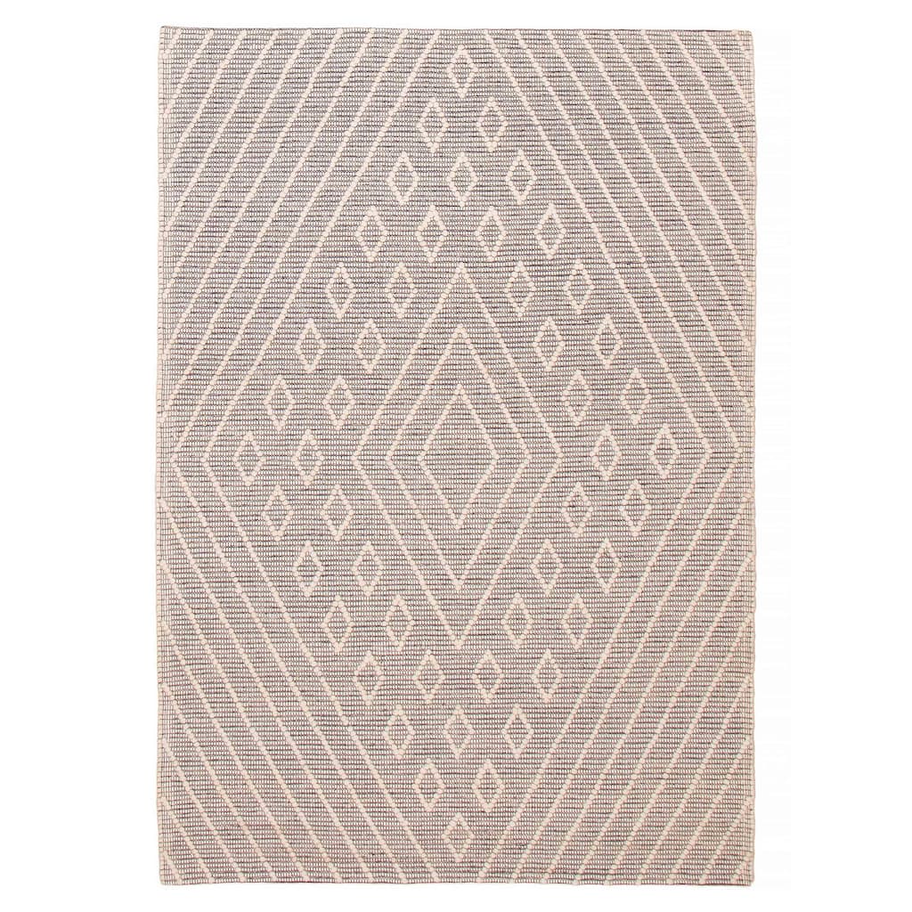 ECARPETGALLERY Braid weave Sienna Grey Wool Rug - 6'1 x 8'9