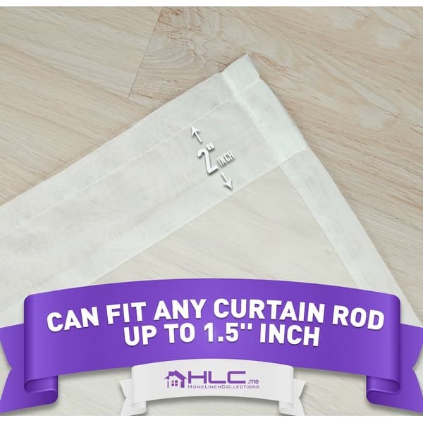 dimension image slide 1 of 3, HLC.me Sheer Voile Window Treatment Rod Pocket Curtain Panels for Bedroom, Living Room, Kitchen - Set of 2 panels