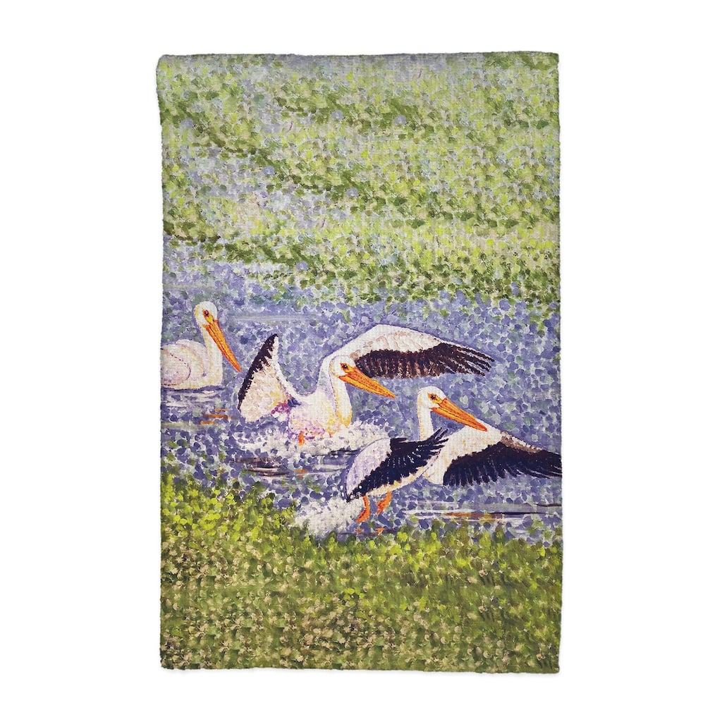 White Pelican Wings Kitchen Towel - 16x25