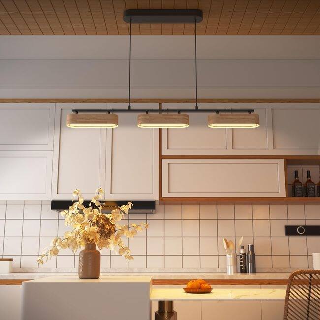 Lights Rustic Dimmable Pendant for Kitchen Island Over Dining Table