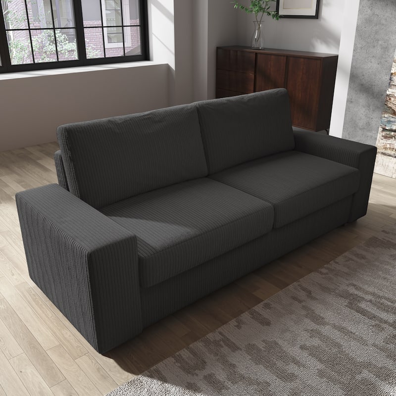 Modern 80" Upholstered Fabric 3-Seater Sofa