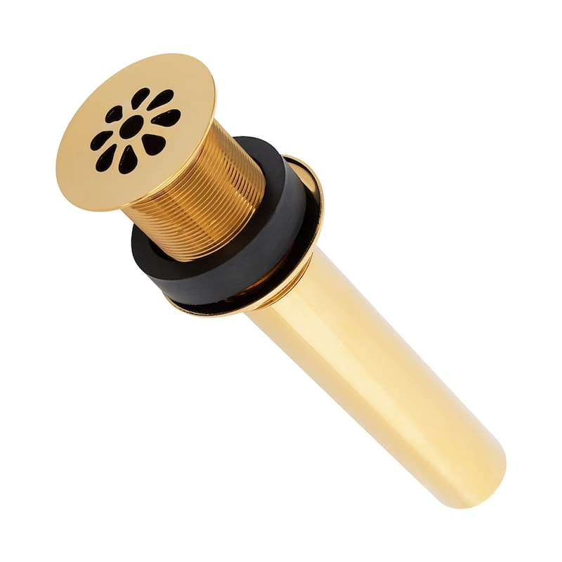 1.5-in Non-Overflow Grid Bathroom Sink Drain in Polished Brass (D-207PB)
