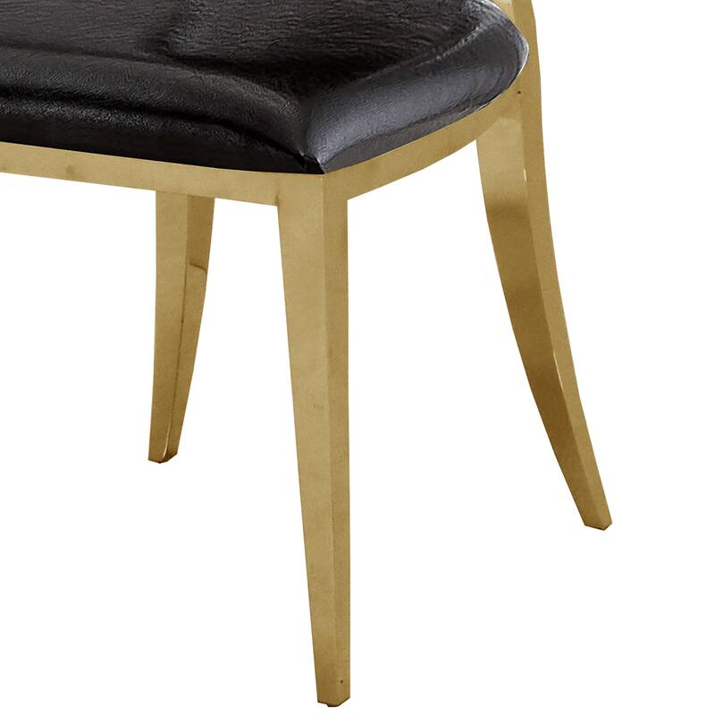 Leatherette Dining Chair Set of 2 with Stainless Steel Legs