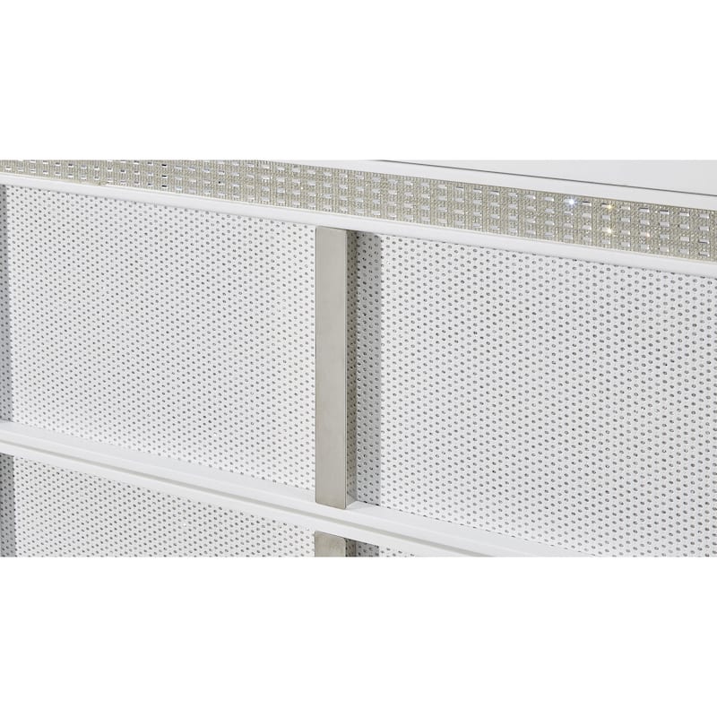 Signature Design by Ashley Chalanna White California King Upholstered Platform Storage Bed