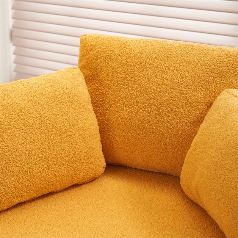 Teddy Fabric Swivel And Storage Chair w/Back Cushion For Living Room