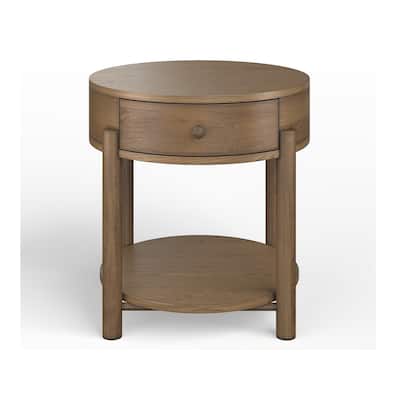 Magnussen Home Hadleigh Brown Honey Round End Table - 24''W x 24''D x 25''H