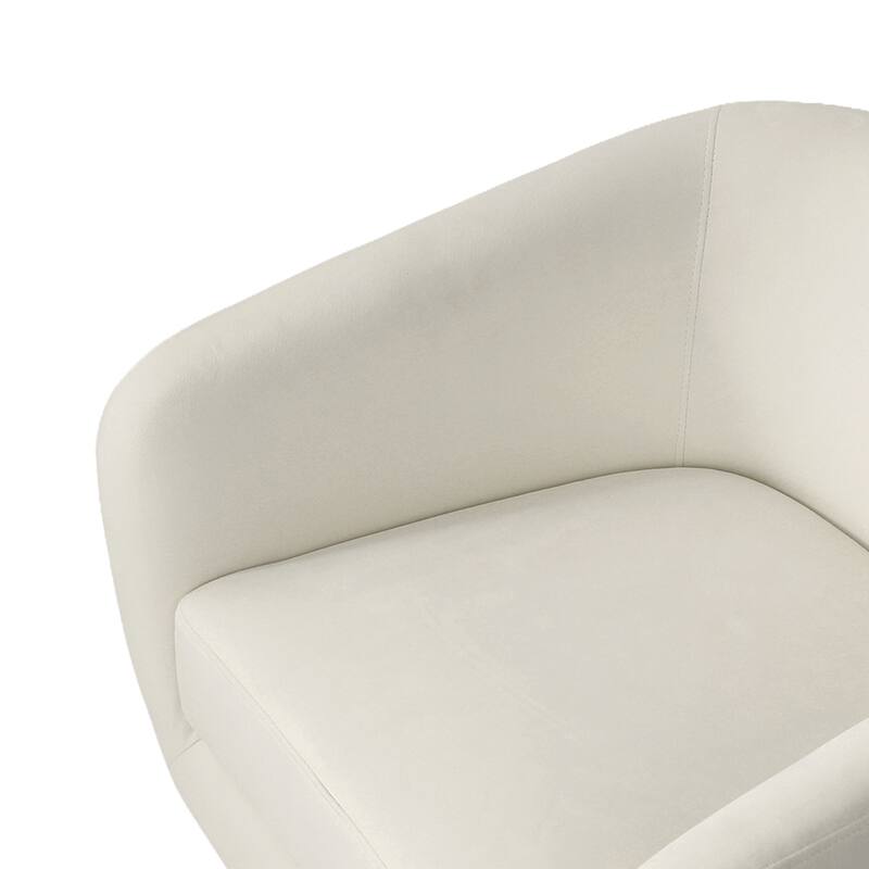 Velvet Low-Back Barrel Chair 360° Swivel Accent Armchair