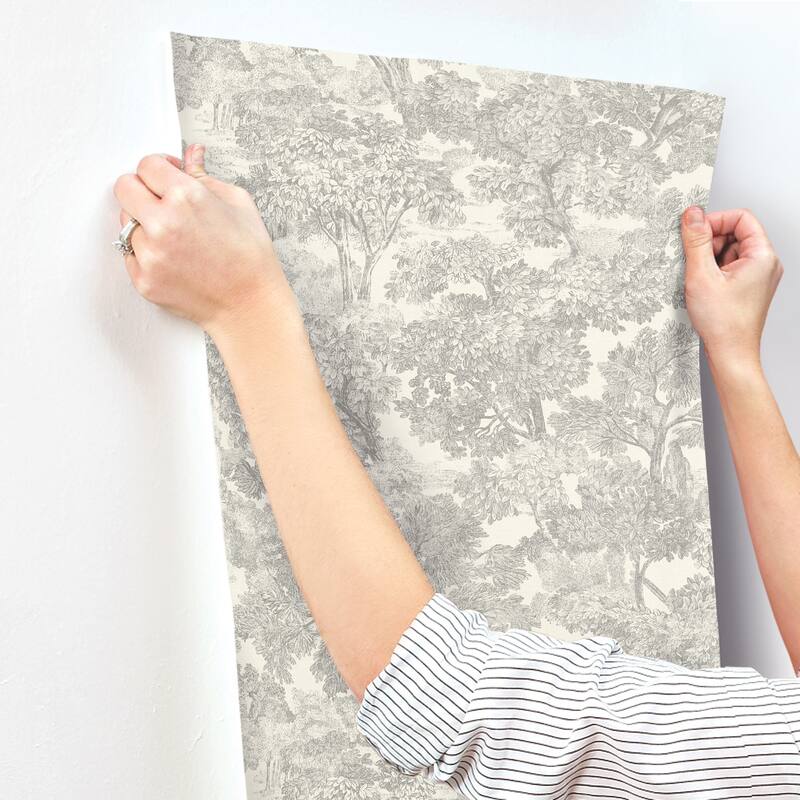 Chesapeake Spinney Grey Toile Wallpaper