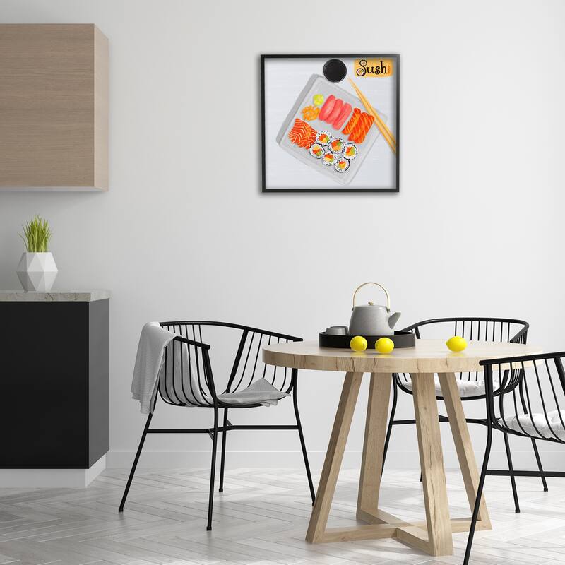 Stupell Delicious Sushi Plate Framed Giclee Art Design By Juliet Rose Philips