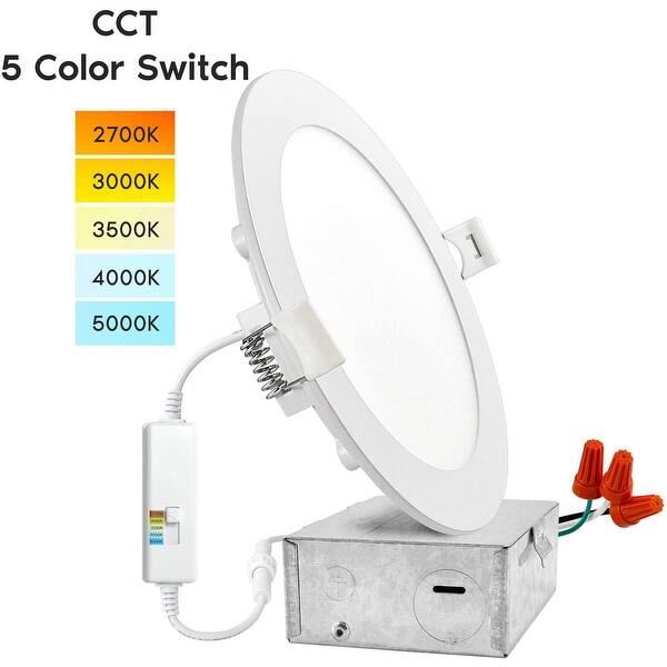 Fule 6 Pack 6 Inch Recessed Lighting With Junction Box 2700k 3000k 3500k 4000k 5000k 5 Color Temperatures Selectable 12 W Canless Led Recessed Ceiling Light Industrial Electrical Industrial Scientific Playcenterng Com