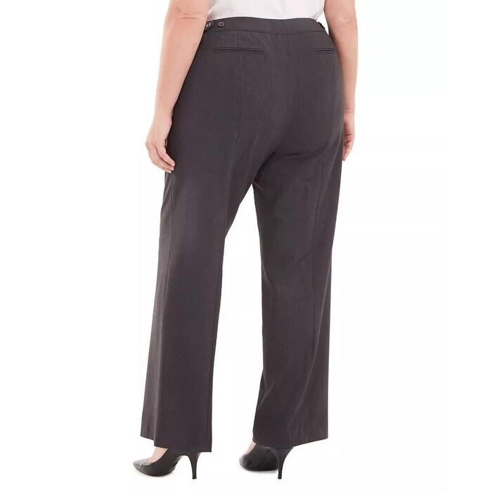 plus size womens grey dress pants NYDJ Plus Size Classic Trouser Pants - Charcoal Heathered main image 0