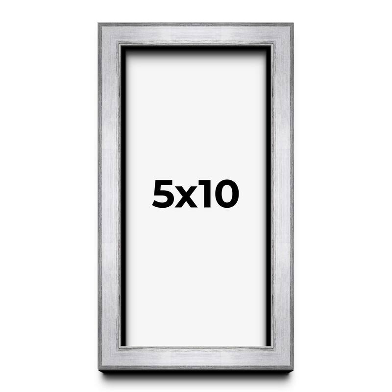 5x10 IN Shadow Box Frame Silver | 1.375 Inches Deep Real Wood