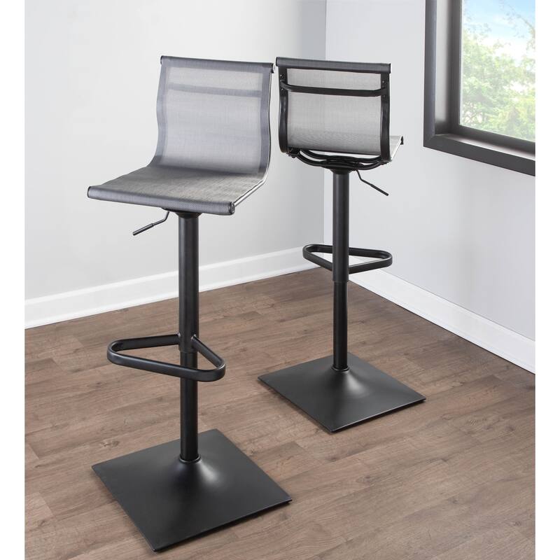 Porch & Den Bixby Adjustable Bar Stool in Black Metal