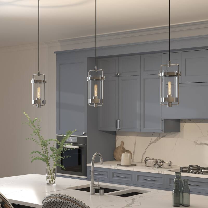 Orion 11" Wide Industrial Pendant with Glass Shade - 11" Wide
