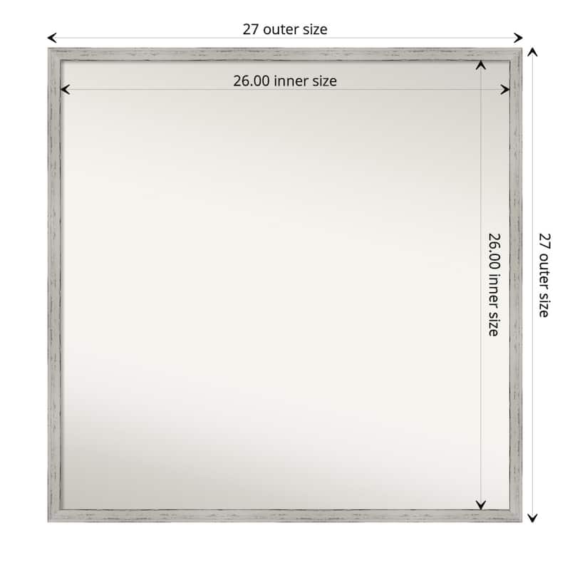 Non-Beveled Bathroom Wall Mirror - Parlor White Frame - 32 x 32 in - Parlor White