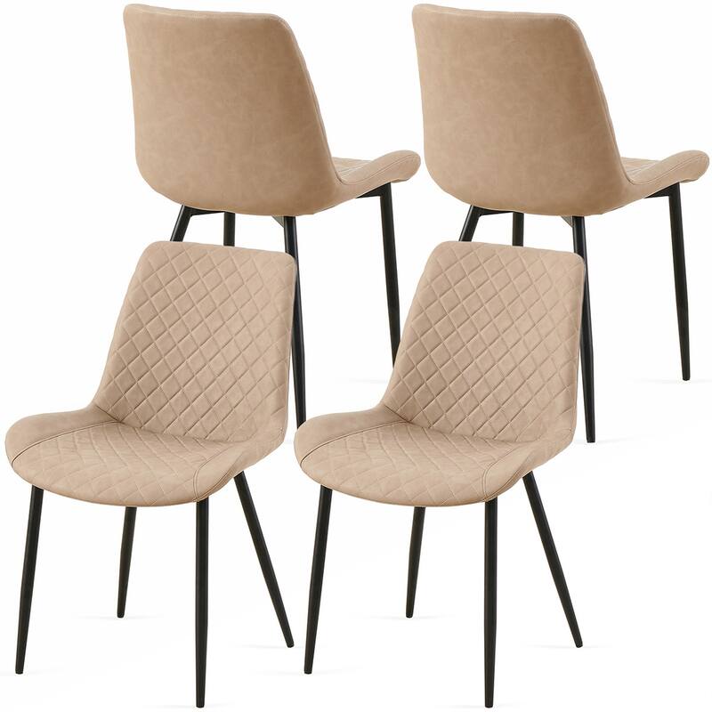 4PCS PU Armless Dining Chairs