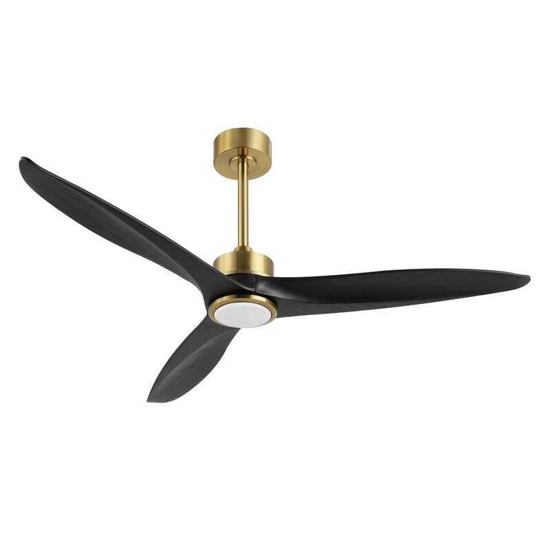 GetLedel 52-in Solid Wood Propeller LED Ceiling Fan with Remote and Light