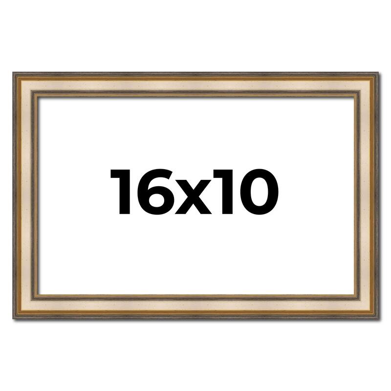 16x10 Frame Gold Solid Wood Shadow Box Width 1.5 Inches | Interior Frame Depth 2 3/8 Inches