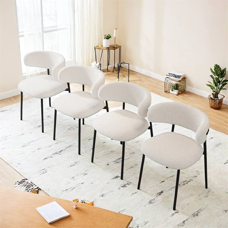 Dining Chairs Set of 4,Medieval Dining Chairs,Teddy Velvet Chairs