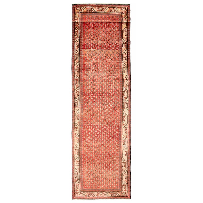 ECARPETGALLERY Hand-knotted Andelz Red Wool Rug - 3'5 x 13'7 - Red - 3'5 x 13'7