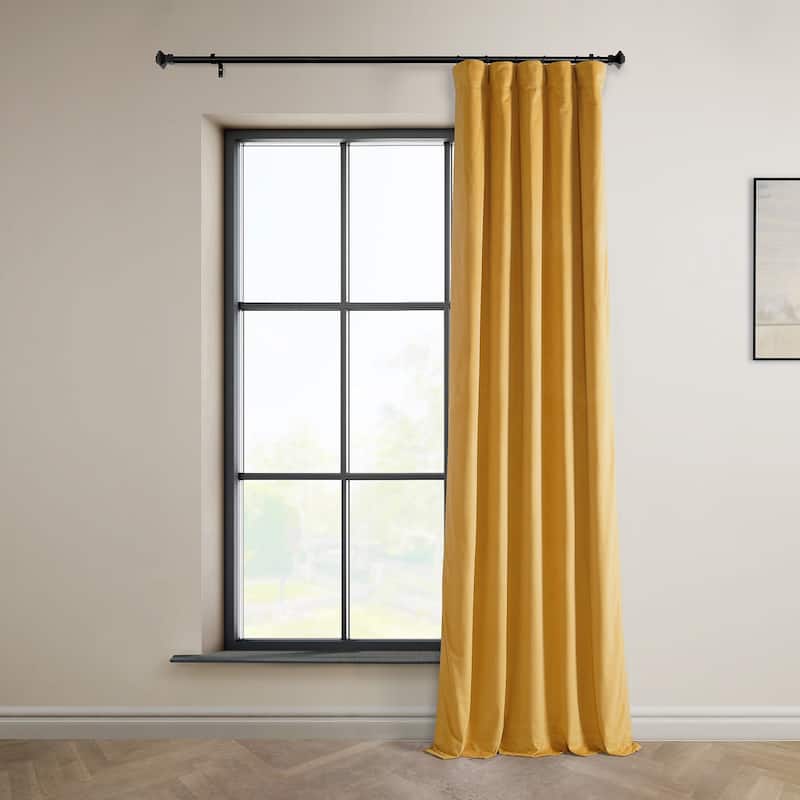 Exclusive Fabrics Heritage Plush Velvet Room Darkening Curtain (1 Panel) - Luxurious Single Drapery for Enhanced Room Darkening