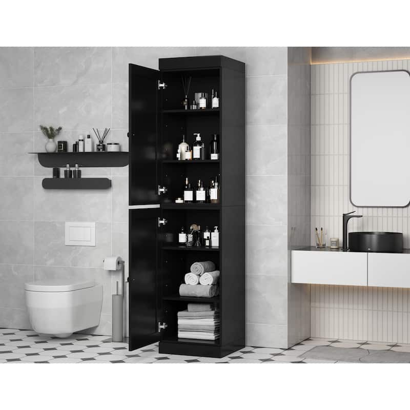 Palace Imports 100% Solid Wood 16.5" Bathroom Storage Cabinet with Shaker Doors and Adjustable Shelves