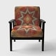 preview thumbnail 14 of 23, Designart "Moroccan Orange Tiles Collage I" Upholstered Bohemian Chic Accent Chair - Arm Chair