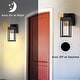 preview thumbnail 4 of 6, Modern LED Outdoor Black Dusk to Dawn Sensor Wall Lantern Sconce with Seeded Glass and built-in GFCI Outlets