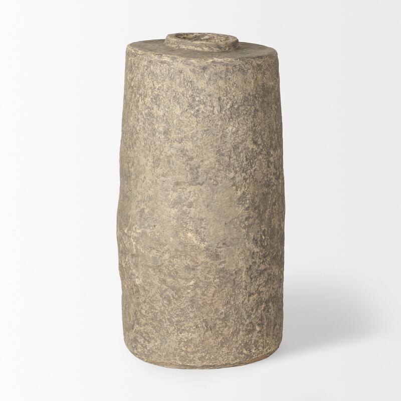 Rama Small Beige Paper Mache Floor Vase