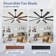 preview thumbnail 83 of 93, 48"/52"/60"/72" Modern Black LED Ceiling Fan with Light Remote (3/5/6/8/12 Reversible Blades)