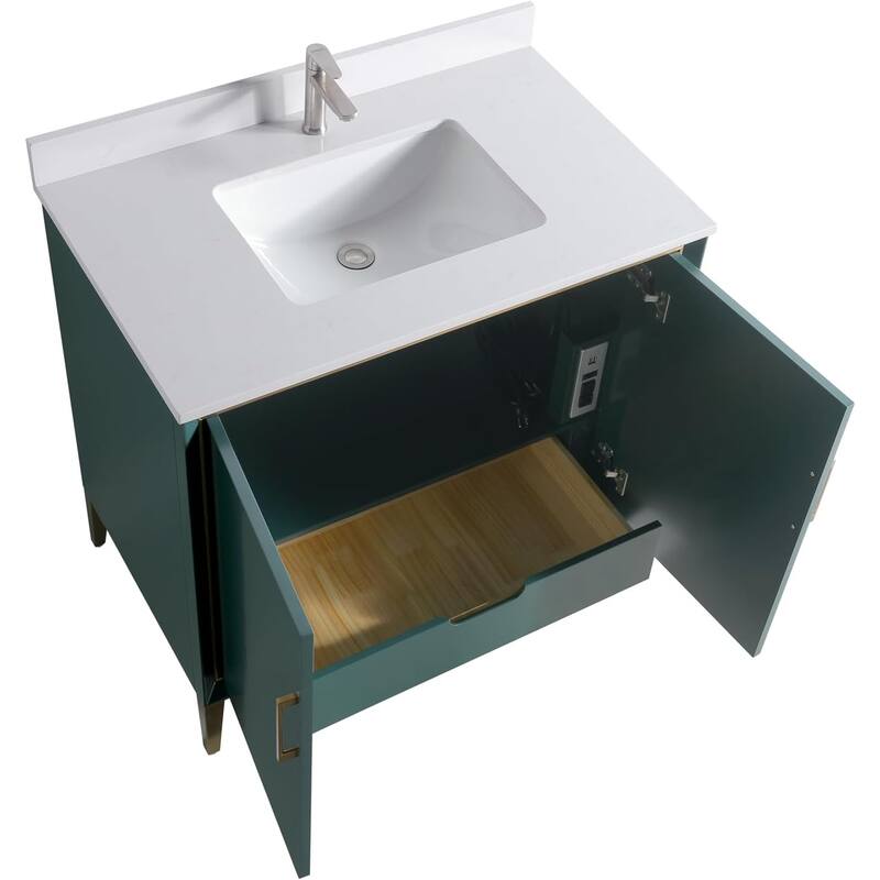 VSD Freestanding Shaker Bathroom Vanity with Cultured Marble Sink