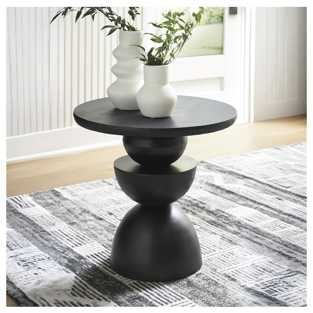Signature Design by Ashley Kurtson Black Accent Table - 23" W x 23" D x 23" H