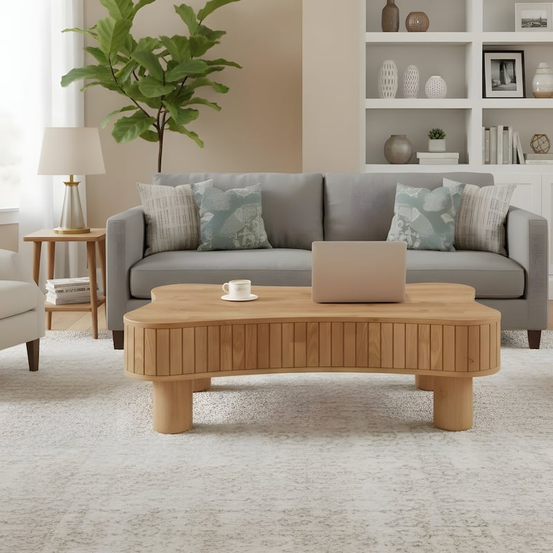 Rustic Lift Top Coffee Table with Hidden Storage - Light Brown