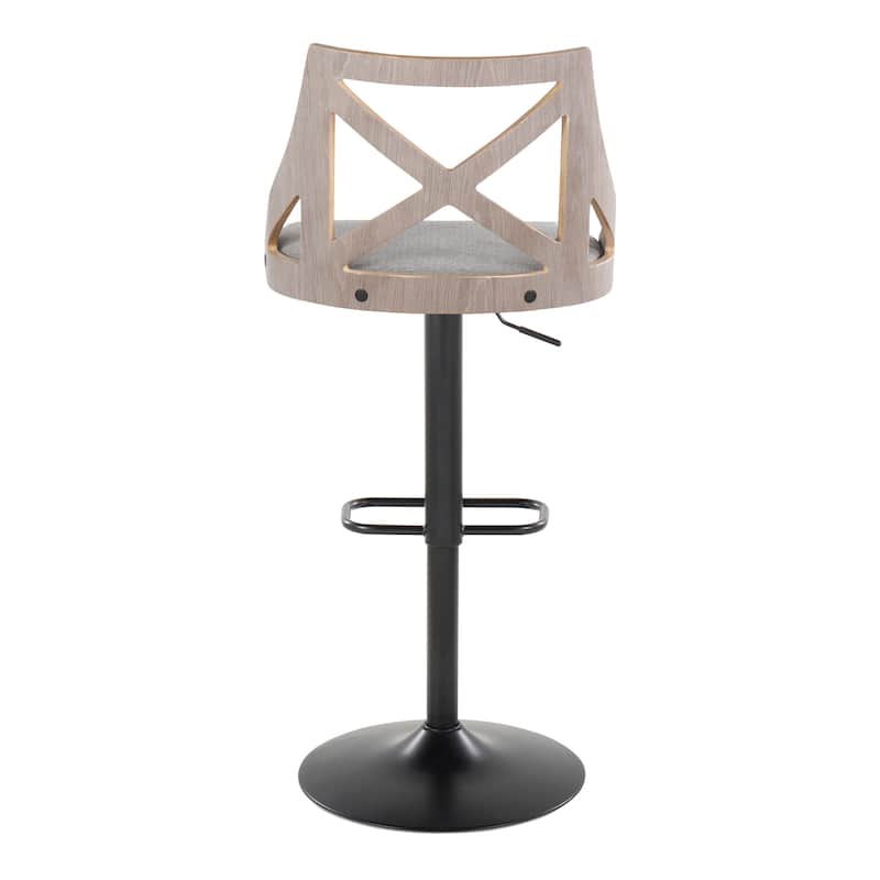 The Gray Barn Charlotte Adjustable Bar Stool with Rounded Rectangular Footrest (Set of 2)