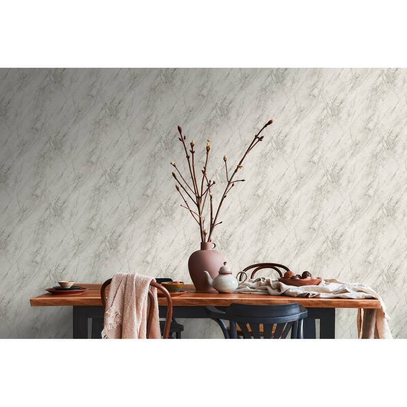 Galerie Wallcoverings Bricks and More Collection Metallic Marble Motif Metallic Finish Vinyl on Non-woven Wallpaper Roll