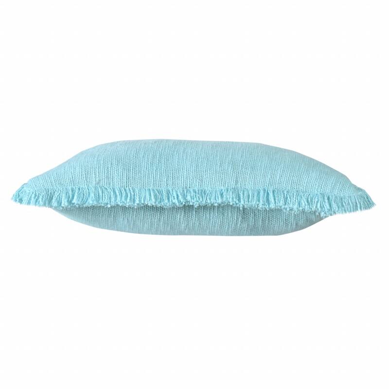 HomeRoots 20" X 20" Bright Blue 100% Cotton Zippered Pillow