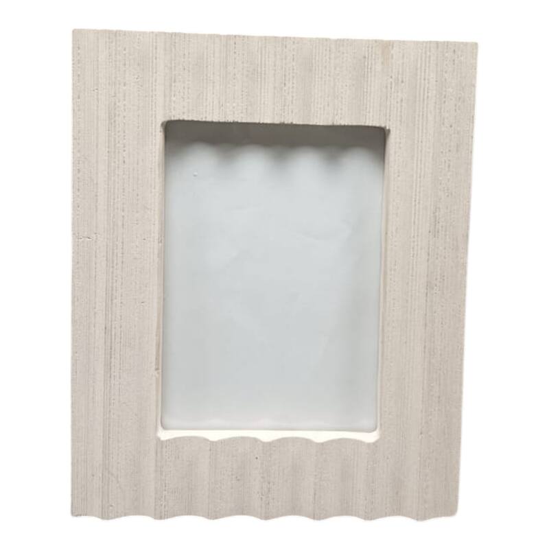 Marble Wood Picture Frame Ribbed Texture Valencia Style - 1" Ivory