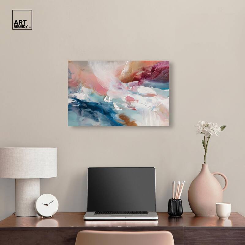 Rosy and Ocean Hues I Canvas by Art Remedy, Gallery Wrapped