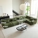 preview thumbnail 6 of 4, JASIWAY L-shaped Teddy Velvet Upholstered Sectional Sofa Modular Sofa