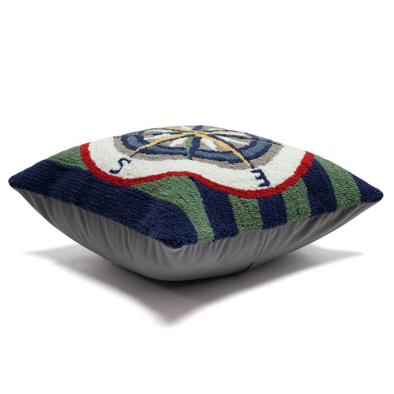 Liora Manne Frontporch Striped Compass Indoor/Outdoor Pillow